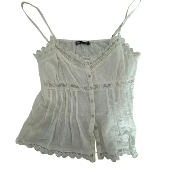 Zara Cream Lace Detail Camisole - Picture 3 of 3